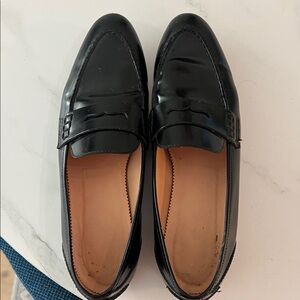 J. Crew Black Leather Loafers